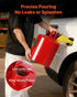 Safety Gas Can, 19 L Type I Red Safety Can for Gasoline with Stainless Steel Flame Arrester, Self-Closing Lid, and PE Funnel, Carbon Steel Flammable Fuel Storage Container with Ergonomic Handle