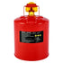 Safety Gas Can, 19 L Type I Red Safety Can for Gasoline with Stainless Steel Flame Arrester, Self-Closing Lid, and PE Funnel, Carbon Steel Flammable Fuel Storage Container with Ergonomic Handle