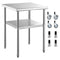 Stainless Steel Prep Table, 61 x 61 x 91.4 cm, 600lbs Load Capacity Heavy Duty Metal Worktable with Adjustable Undershelf & Universal Wheels, Commercial Workstation for Kitchen Garage Backyard