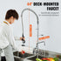 Commercial Faucet with Pre-Rinse Sprayer, 44" Height, 8" Center, 12" Swing Spout, Deck Mount Kitchen Sink Faucet, Brass Constructed Device with Pull Down Spray, for 1/2/3 Compartment Sink