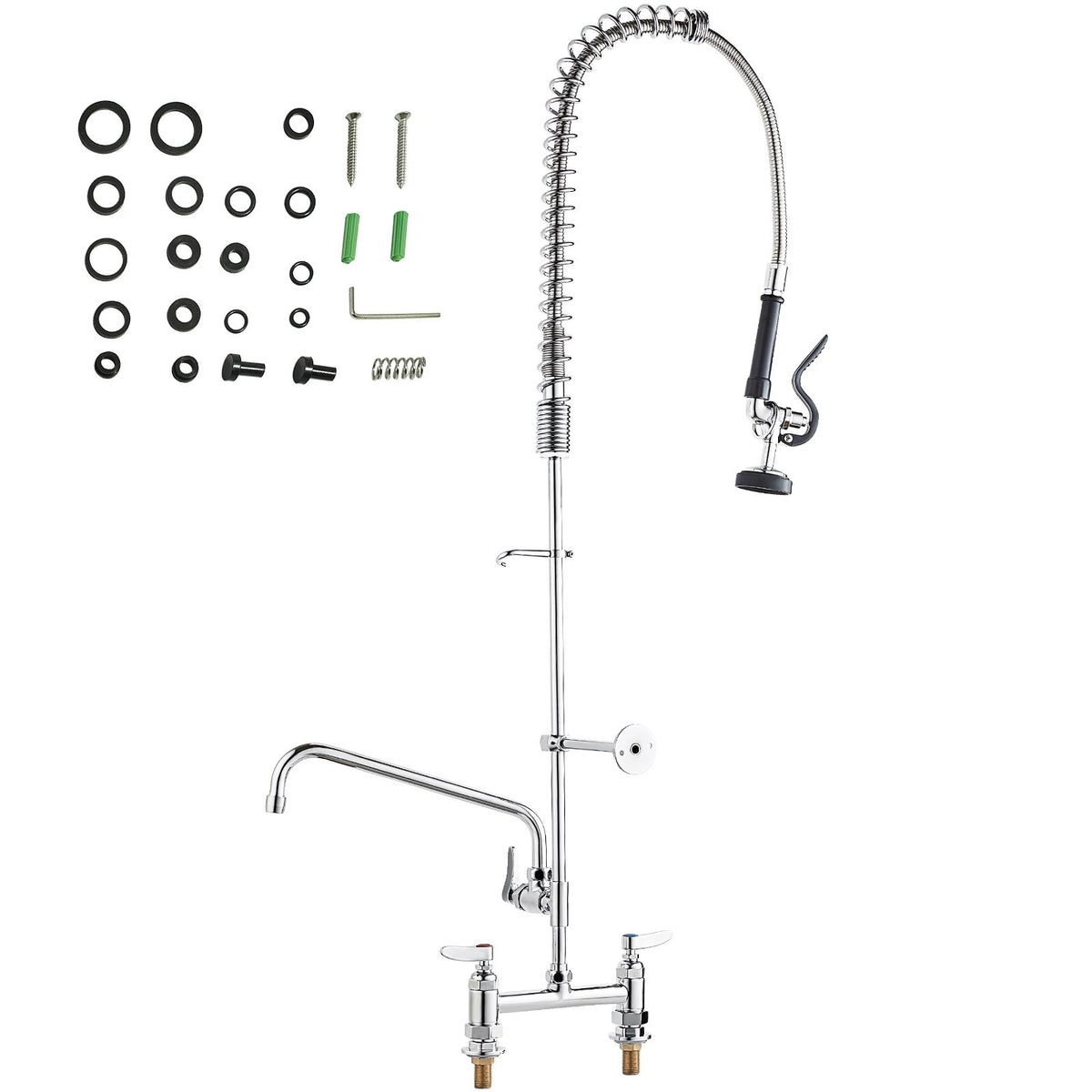 Commercial Faucet with Pre-Rinse Sprayer, 44