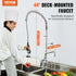 Commercial Faucet with Pre-Rinse Sprayer, 44" Height, 8" Center, 12" Swing Spout, Deck Mount Kitchen Sink Faucet, Brass Constructed Device with Pull Down Spray, for 1/2/3 Compartment Sink