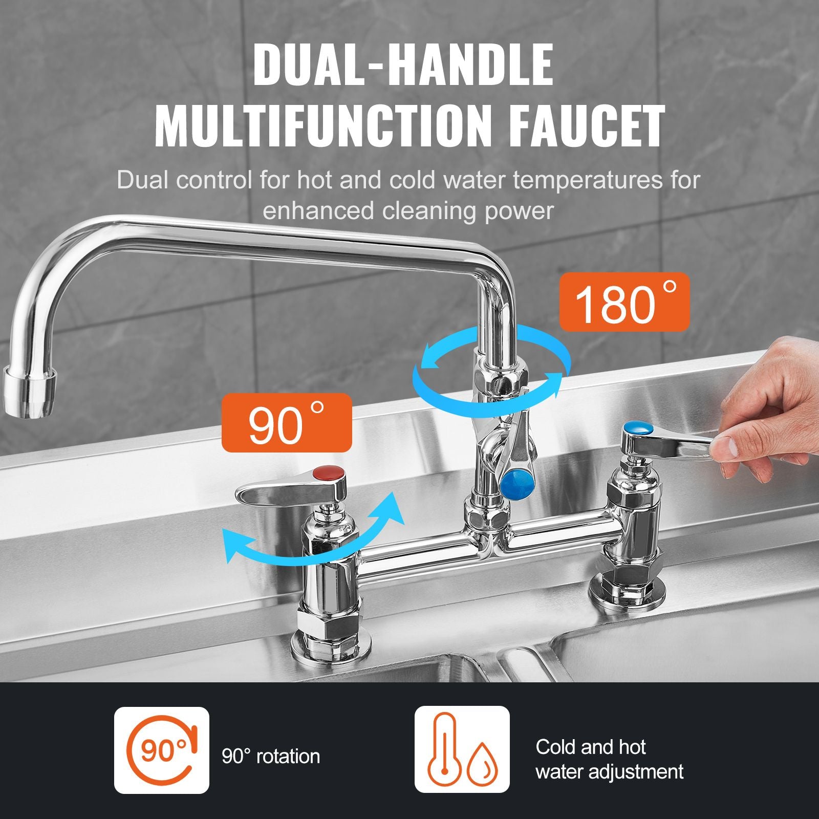 Commercial Faucet with Pre-Rinse Sprayer, 26