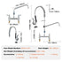 Commercial Faucet with Pre-Rinse Sprayer, 26" Height, 8" Center, 12" Swing Spout, Deck Mount Kitchen Sink Faucet, Brass Constructed Device with Pull Down Spray, for 1/2/3 Compartment Sink