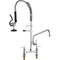 Commercial Kitchen Faucet 26in Pre-Rinse Sprayer 8in Centre Hot Cold Brass