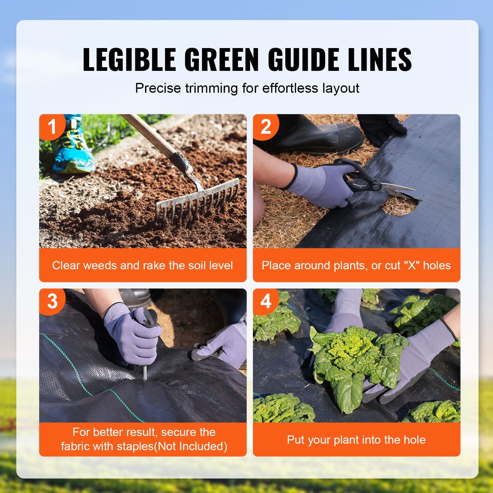 Weed Barrier Landscape Fabric, 3.28*164FT Heavy Duty Garden Weed Fabric, Woven PP Weed Control Fabric, Driveway Fabric, Geotextile Fabric for Landscaping, Ground Cover, Weed Blocker Weed Mat
