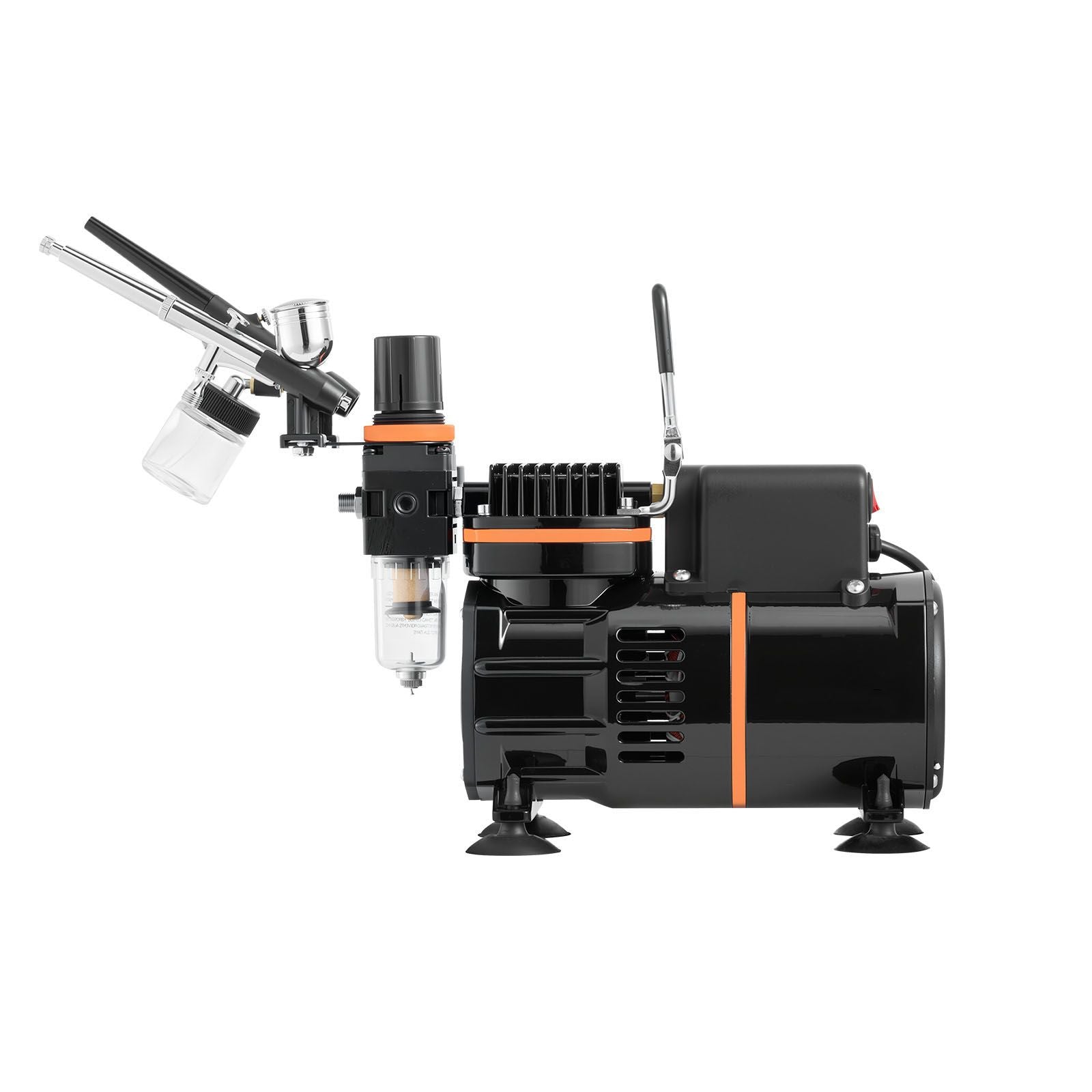 Airbrush Kit, 1/6 HP, Air Brush Kit with Air Compressor, 3 Dual-Action Professional Airbrushes with 3 Tips, Hose, Acrylic Paint, 2 Fans, Low Noise, for Cake Decorating, Model Painting, Nail Art