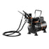 Airbrush Kit, 1/6 HP, Air Brush Kit with Air Compressor, 3 Dual-Action Professional Airbrushes with 3 Tips, Hose, Acrylic Paint, 2 Fans, Low Noise, for Cake Decorating, Model Painting, Nail Art