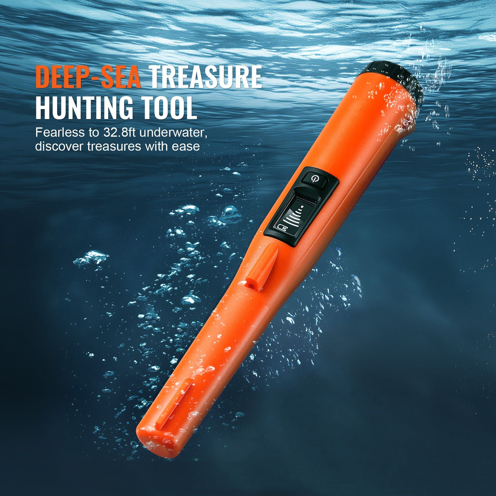 Metal Detector Pinpointer IP68 Waterproof Handheld Detector Wand with LCD
