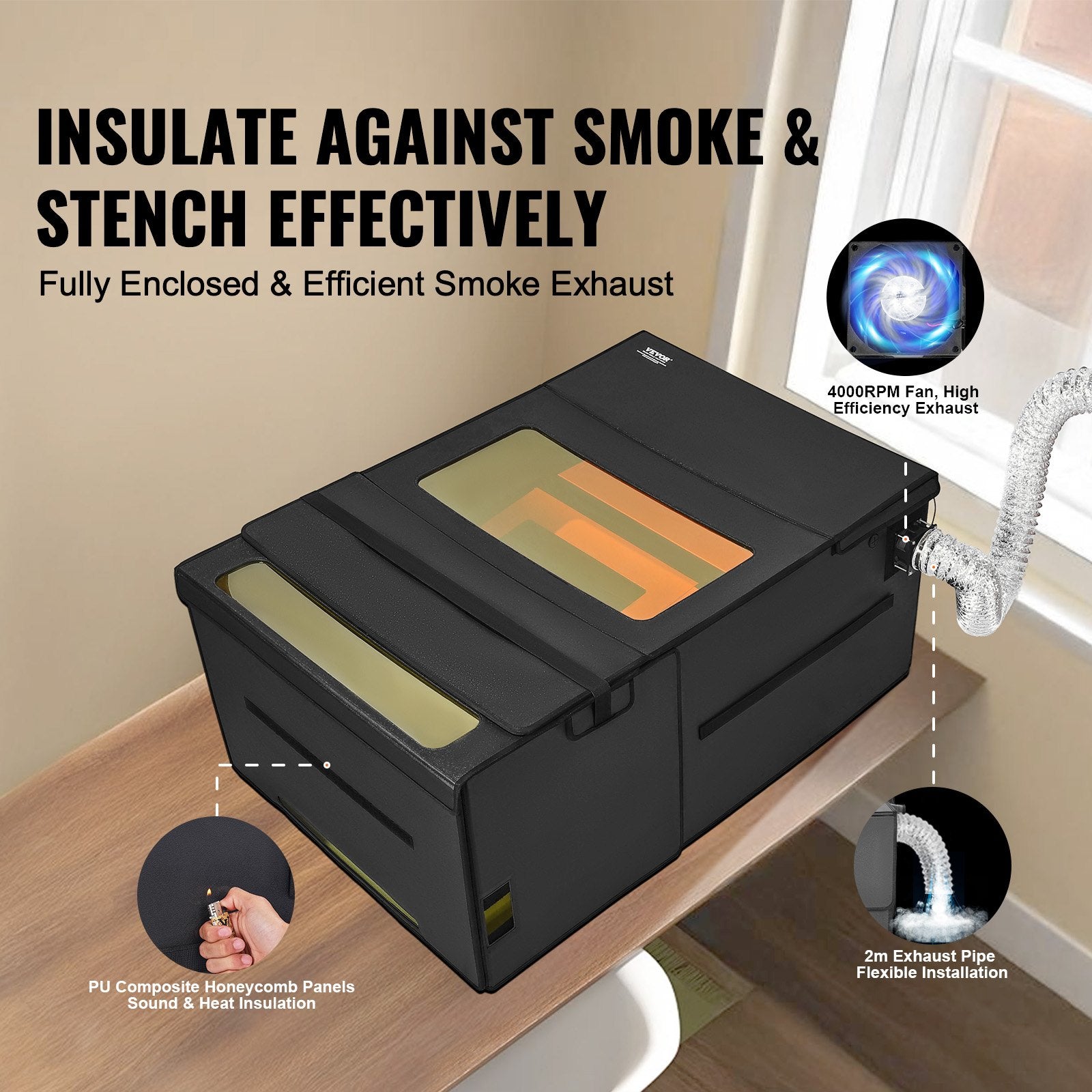 Laser Engraver Enclosure 1228 x 800 x 500 mm Fireproof Protective Cover