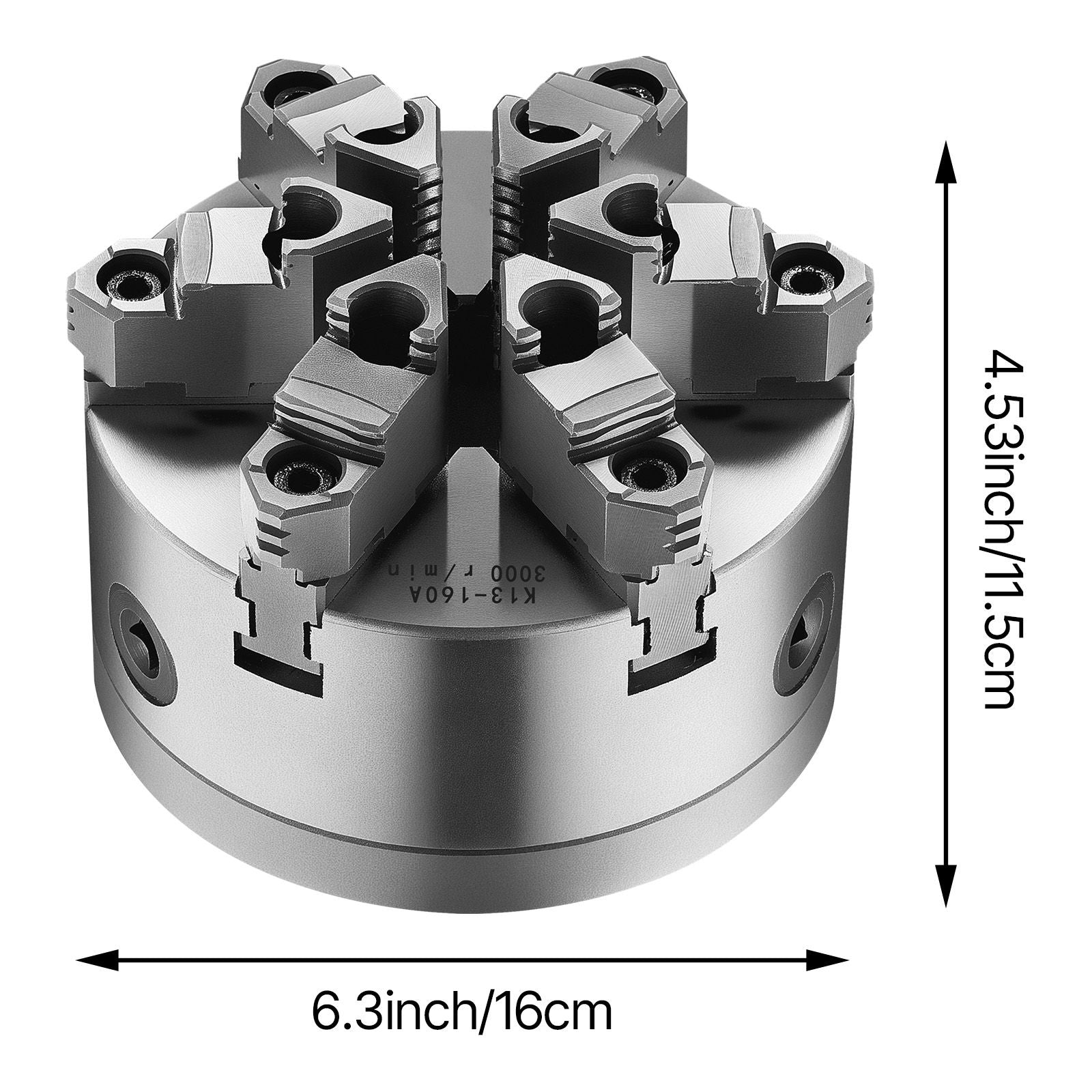 6 Inch 6 Jaw Self Centering Lathe Chuck D1-4 Cam Lock Back Plate