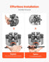 6-Jaw Lathe Chuck, 6 Inch (160 mm), Self-Centering Chuck with D1-4 Cam Lock Backing Plate, 0.12-5.71 in (3-145 mm) Clamping Range with T-wrench Screws, HT300 Material, for Wood Metal Lathe