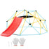 Climbing Dome, 8FT Geometric Dome Climber with Slide, for Kids 3 to 9 Years Old, Jungle Gym Supports 600LBS and Easy Assembly, with Climbing Grip, Outdoor and Indoor Play Equipment for Kids