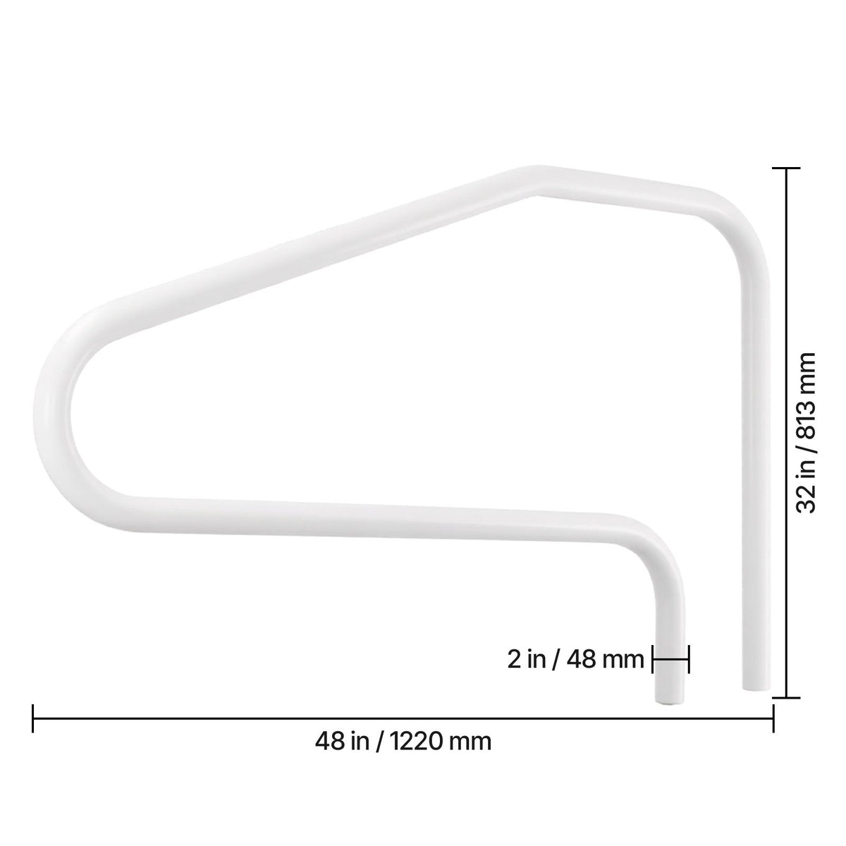 122x81cm Stainless Steel Pool Handrail 220lbs Heavy Duty Swimming Rail