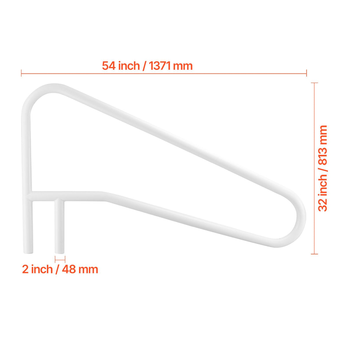 Stainless Steel Pool Handrail 137x81cm Heavy Duty Swimming Pool Safety Rail