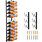 Wall Mounted Wine Rack 24 Bottle Holder Black Steel Vertical Storage Shelf