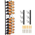 Wall Mounted Wine Rack 24 Bottle Holder Black Steel Vertical Storage Shelf