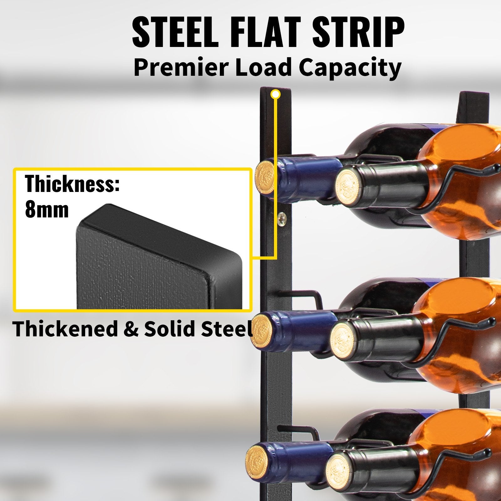 Wall Mounted Wine Rack, 12x2 Bottles Wine Holder Towel Rack, Black Steel Vertical Wine Rack, Modern Decorative Wall Mounted Wine Bottle Holder, Forward Design Simple Storage Wall Rack 48x11x1 In