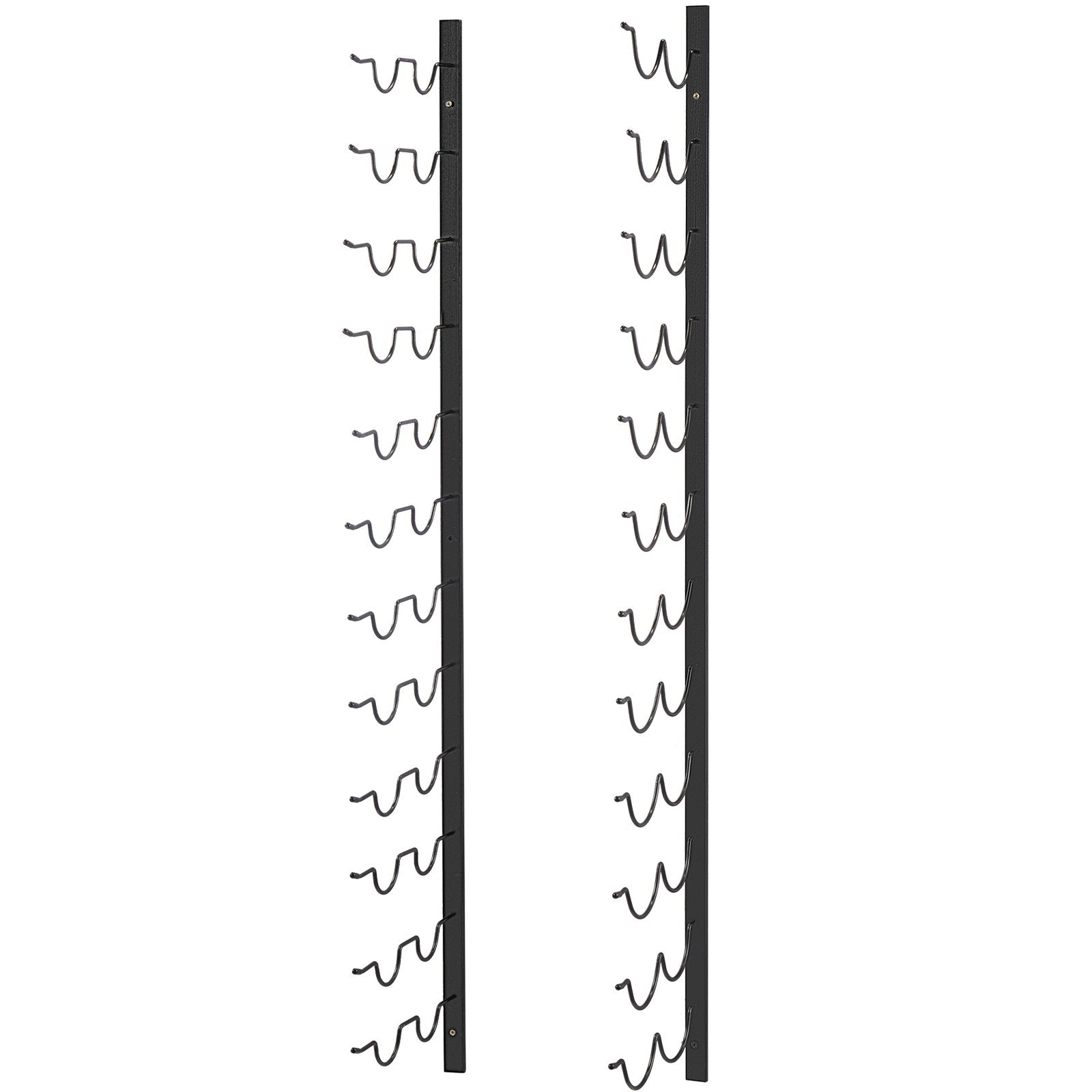 Wall Mounted Wine Rack, 12x2 Bottles Wine Holder Towel Rack, Black Steel Vertical Wine Rack, Modern Decorative Wall Mounted Wine Bottle Holder, Forward Design Simple Storage Wall Rack 48x11x1 In