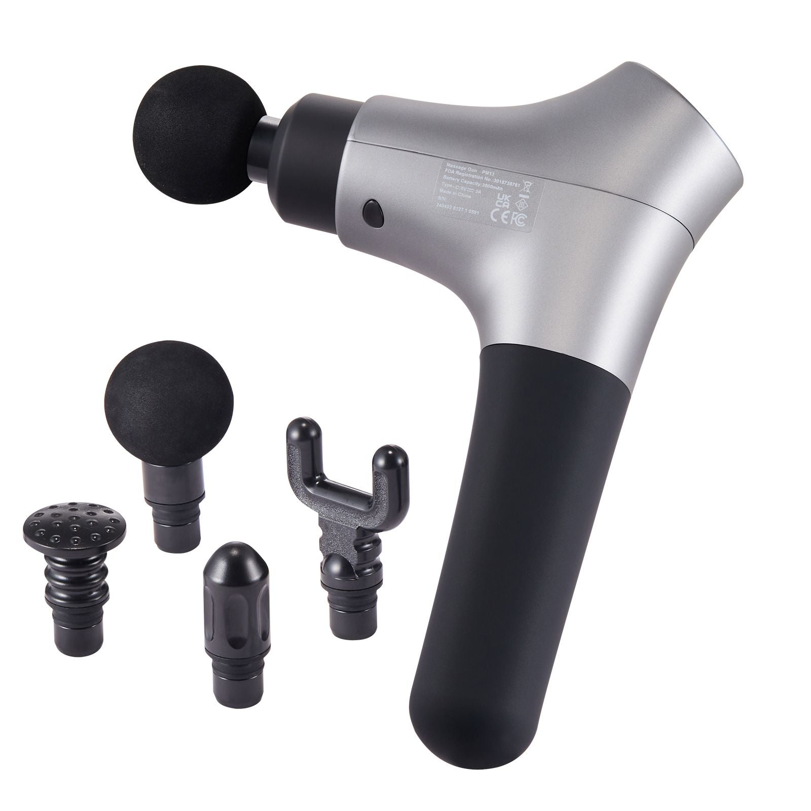 Massage Gun Deep Tissue, Percussion Muscle Massager for Athletes - with 6 Speed Levels & 4 Massage Heads, 12V 2500mAh Batteries, Handheld Electric Massage Gun for Pain Relief, Muscle Relaxation