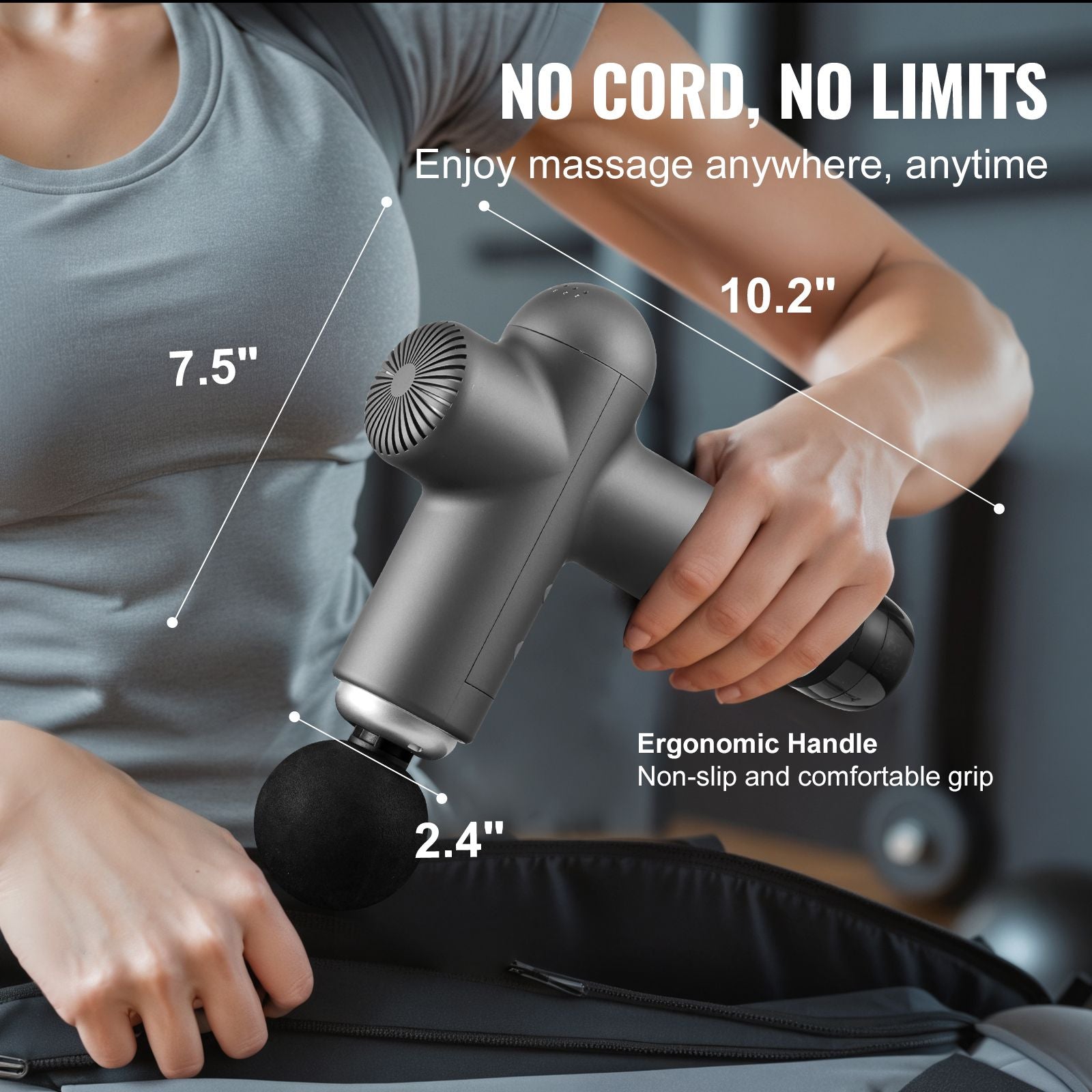 Massage Gun Deep Tissue, Percussion Muscle Massager for Athletes - with 8 Speed Levels & 6 Massage Heads, 24V 2500mAh Batteries, Handheld Electric Massage Gun for Pain Relief, Muscle Relaxation