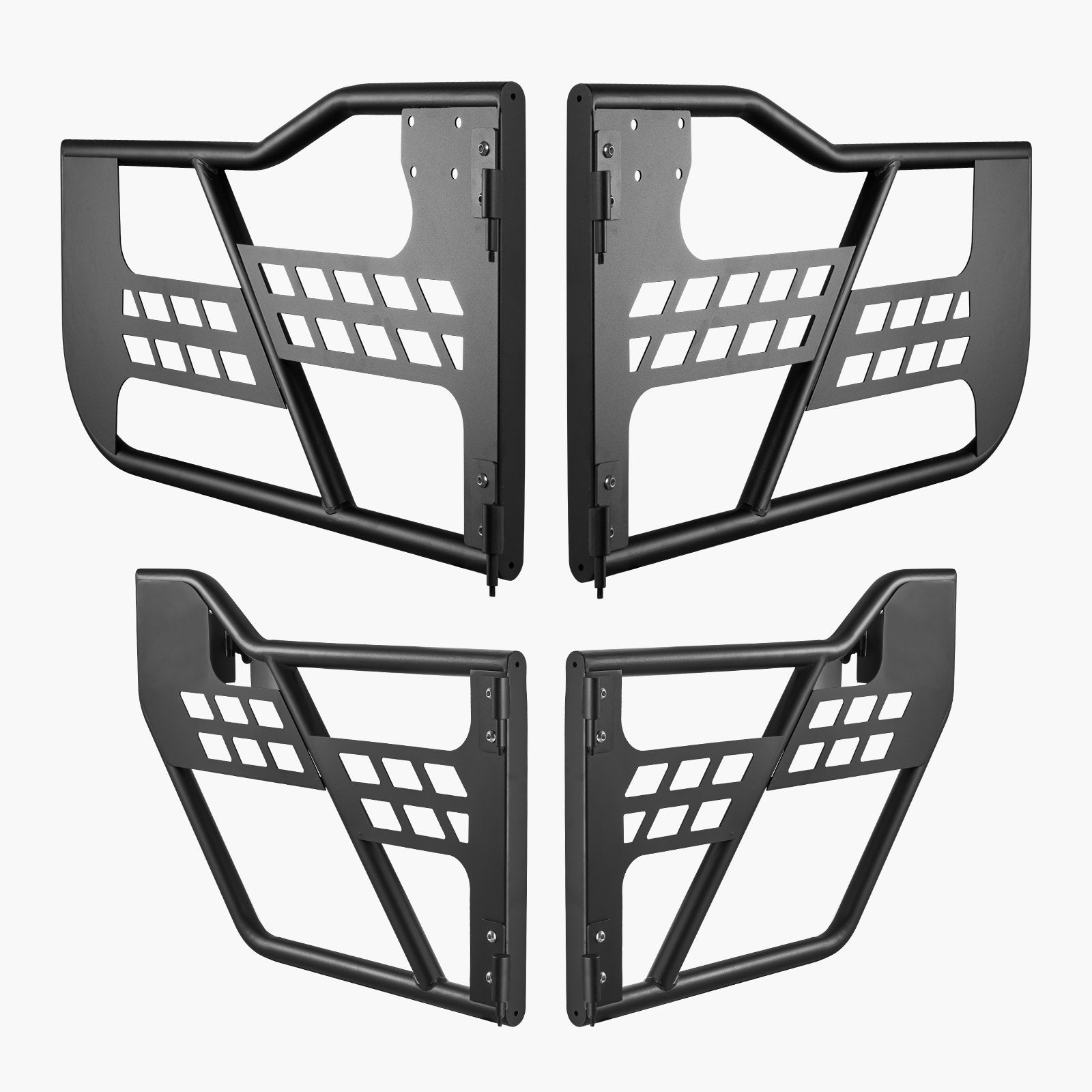 Jeep Tube Doors, 4-Door, Hunting Style Jeep Tubular Door with Heavy-Duty Hinges & OE Latch, Jeep Doors with Rubber Pads, Fit for 2018-2024 Jeep Wrangler JL & 2020-2024 Jeep Gladiator JT