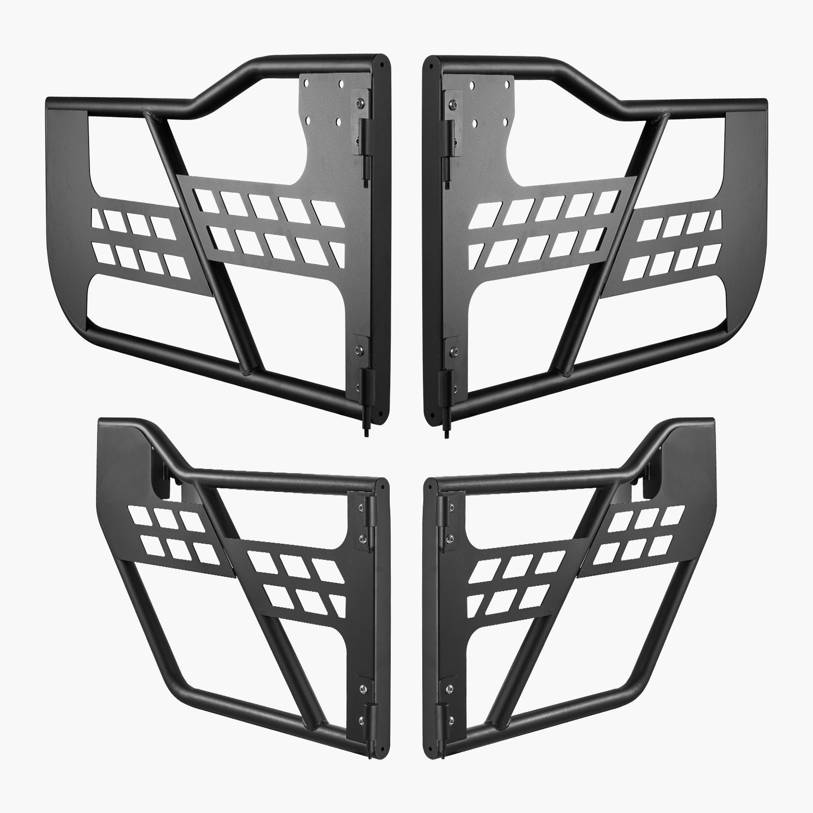 Jeep Tube Doors, 4-Door, Hunting Style Jeep Tubular Door with Heavy-Duty Hinges & OE Latch, Jeep Doors with Rubber Pads, Fit for 2018-2024 Jeep Wrangler JL & 2020-2024 Jeep Gladiator JT