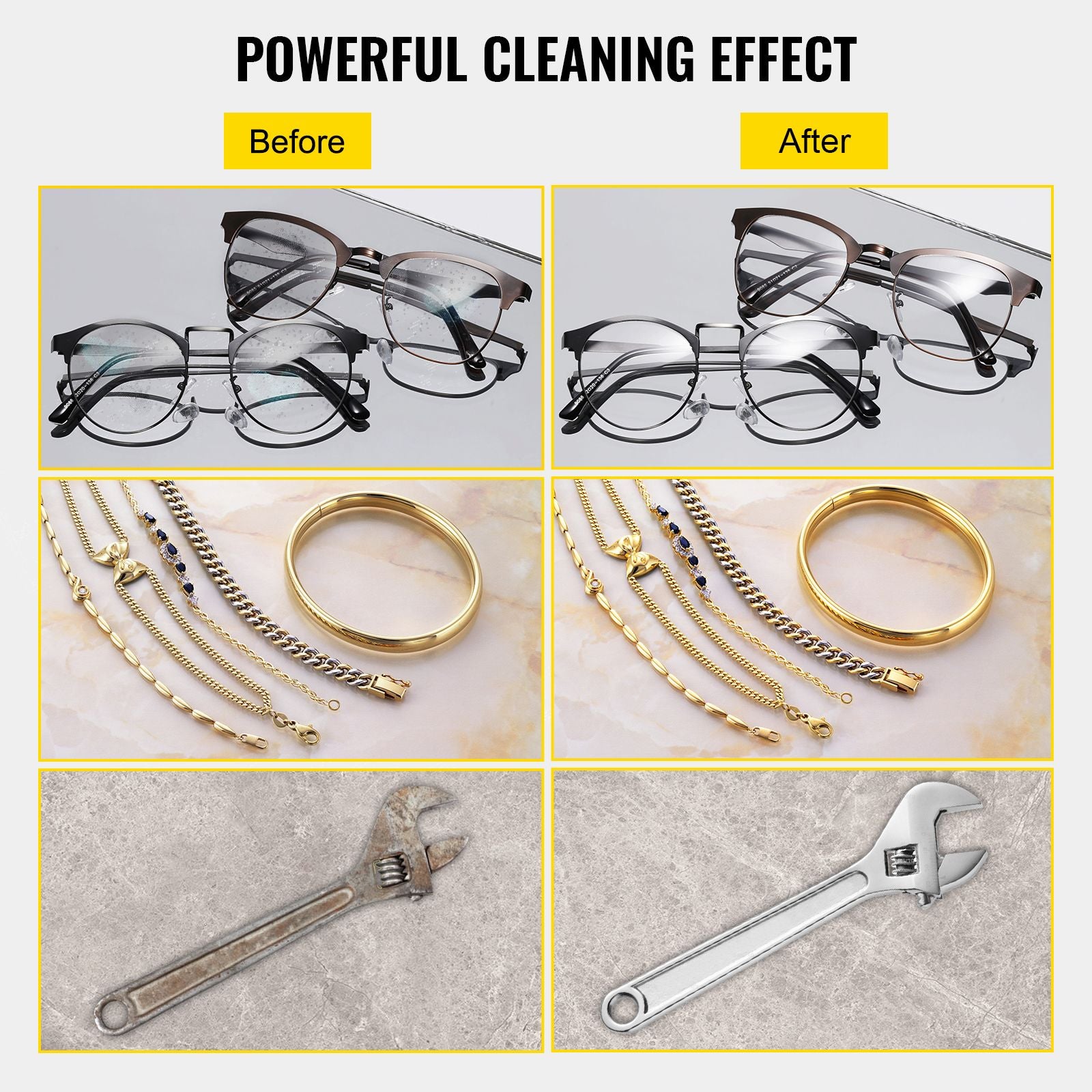 Ultrasonic Cleaner 2L Jewelry Cleaning with Digital Timer Ultrasonic Cleaning Machine for Jewellery Rings Watches Eyeglasses Dentures Coins Metal Parts Commercial and Home Use