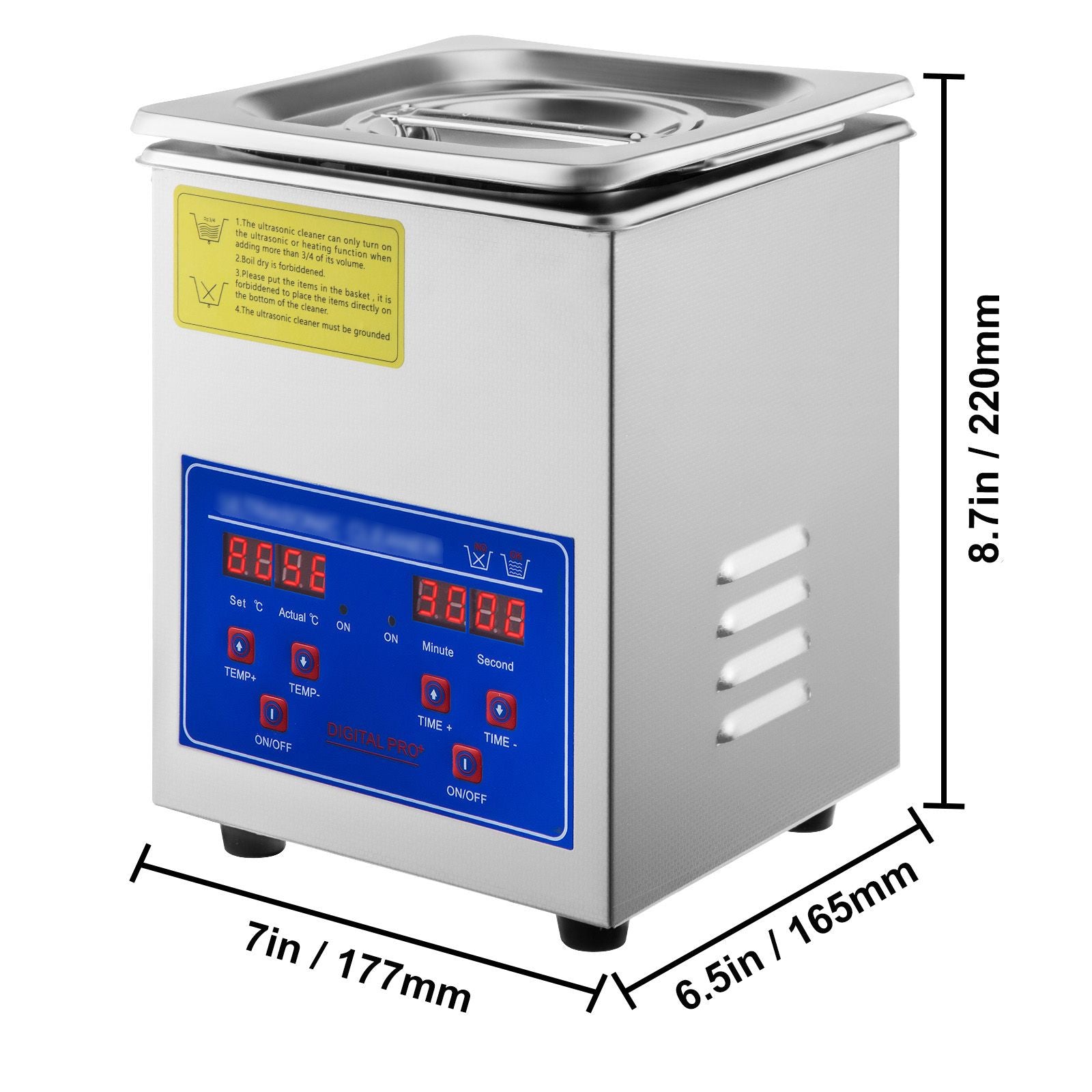 Ultrasonic Cleaner 2L Jewelry Cleaning with Digital Timer Ultrasonic Cleaning Machine for Jewellery Rings Watches Eyeglasses Dentures Coins Metal Parts Commercial and Home Use