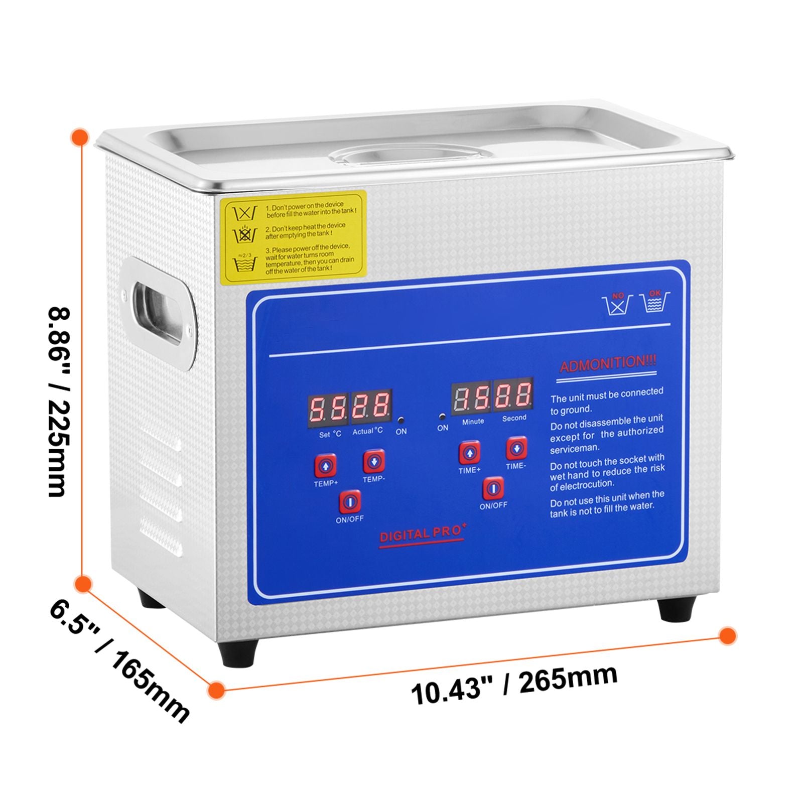 Ultrasonic Cleaner Machine 3L Stainless Steel Ultrasonic Cleaning Machine Digital Heater Timer Jewelry Cleaning for Commercial Personal Home Use (3L)