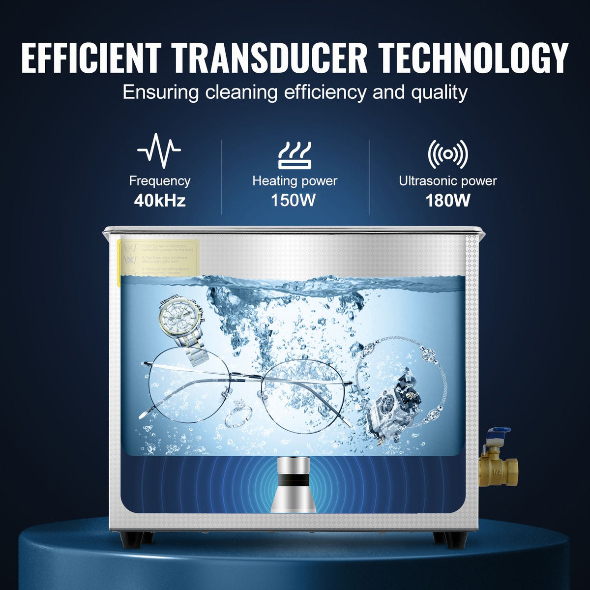 6L Digital Ultrasonic Cleaner Stainless Steel Heated Sonic Cleaning Machine