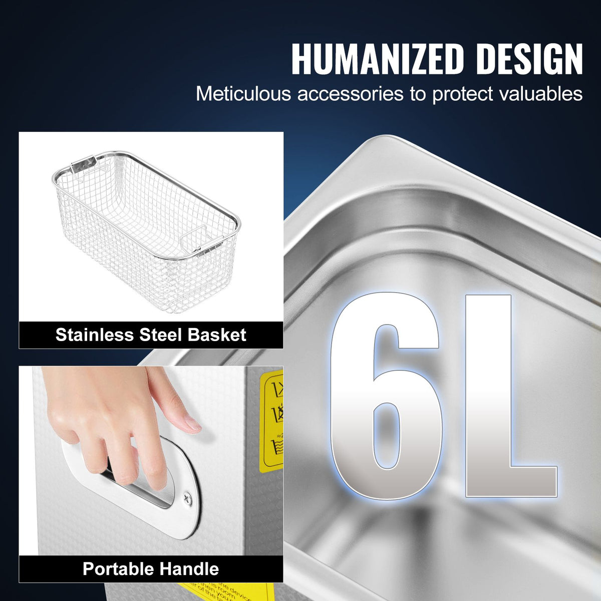 6L Digital Ultrasonic Cleaner Stainless Steel Heated Sonic Cleaning Machine
