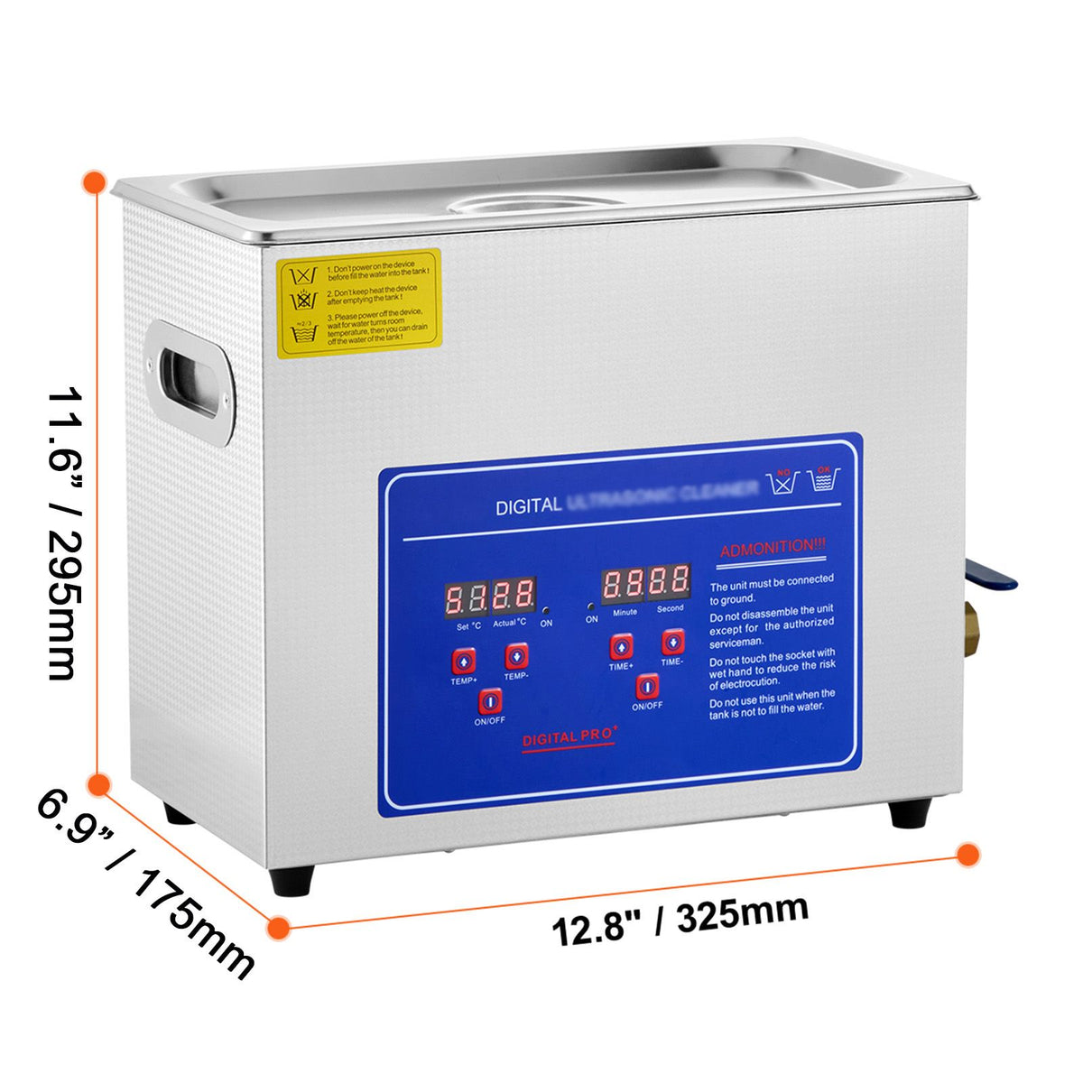 6L Digital Ultrasonic Cleaner Stainless Steel Heated Sonic Cleaning Machine