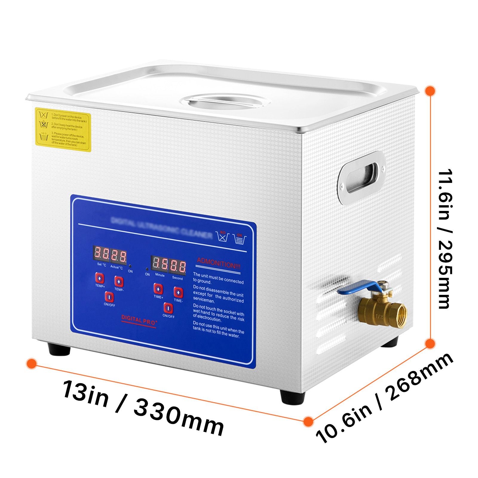 Ultrasonic Cleaner 10L Jewelry Cleaning with Digital Timer Ultrasonic Cleaning Machine for Jewellery Rings Watches Eyeglasses Dentures Coins Metal Parts Commercial and Home Use Silver
