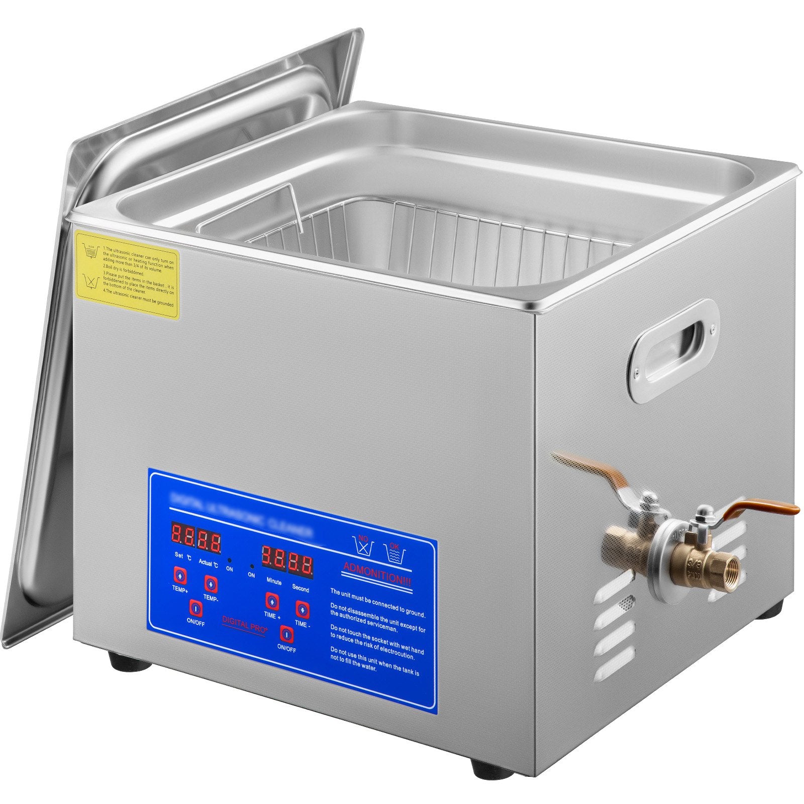 Powerful Stainless Steel 13.5-15 L Liters Ultrasonic Cleaner 360W Digital Heater Timer