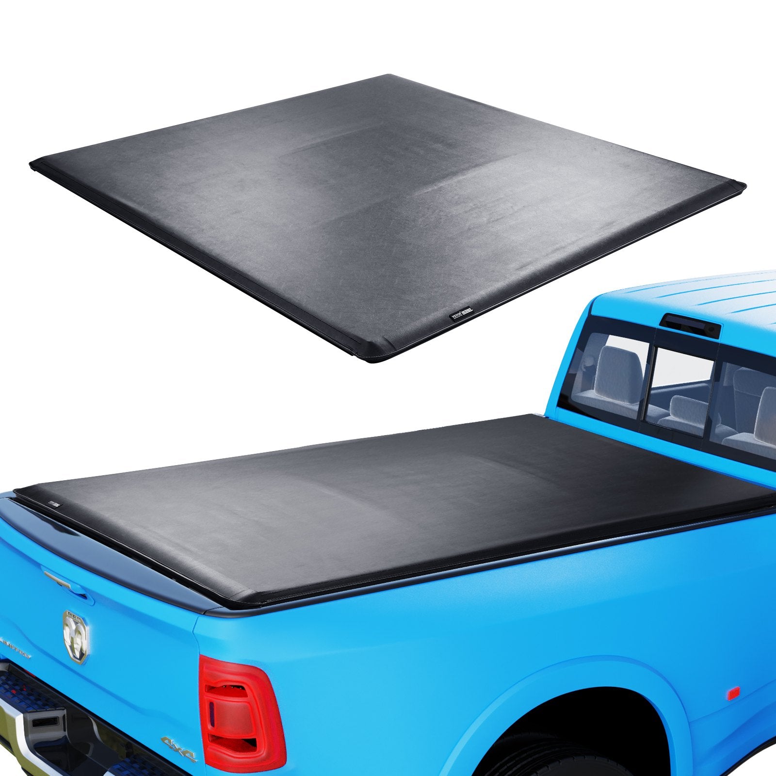 Truck Bed Cover, Roll Up Truck Bed Tonneau Cover, Compatible with 2002-2018 Dodge Ram 1500, 2003-2024 2500 3500, 2019-2024 Classic, for 6.4 x 5.5 ft Bed, Soft PVC material, Roll Up Tonneau Cover