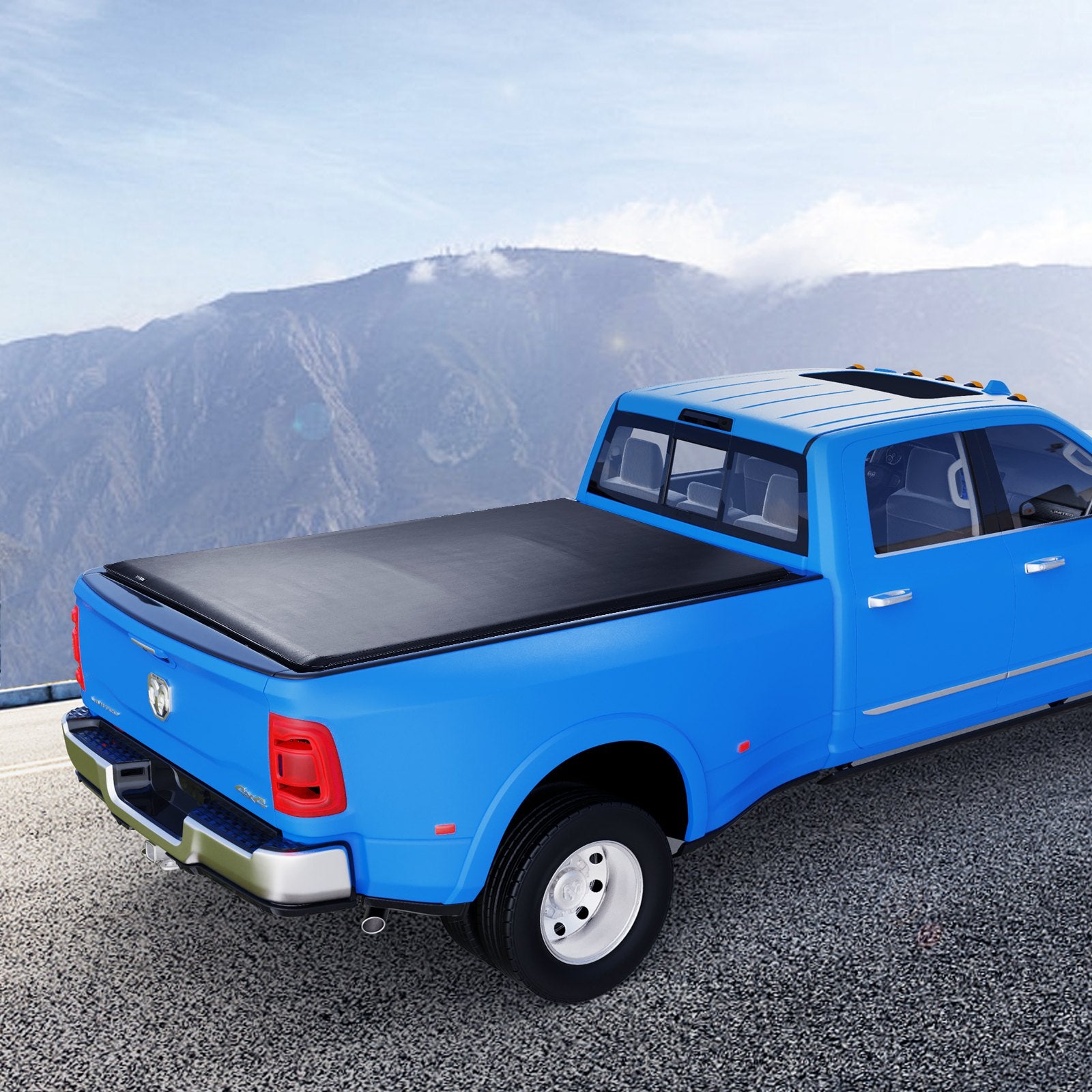 Truck Bed Cover, Roll Up Truck Bed Tonneau Cover, Compatible with 2002-2018 Dodge Ram 1500, 2003-2024 2500 3500, 2019-2024 Classic, for 6.4 x 5.5 ft Bed, Soft PVC material, Roll Up Tonneau Cover