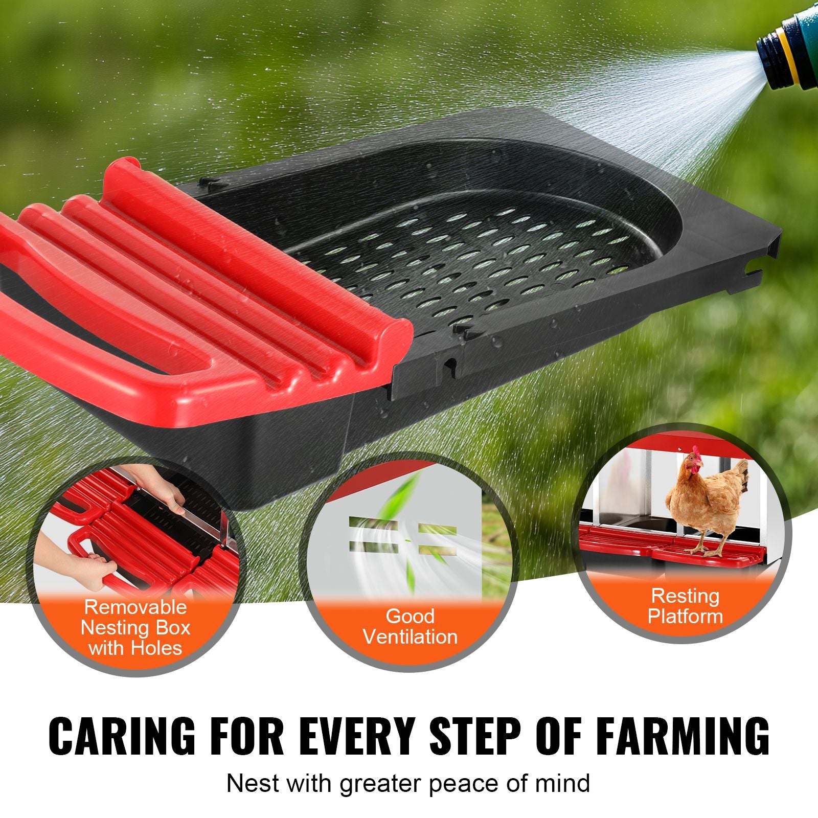 3 Compartment Chicken Nesting Box Galvanized Roll Away Egg Laying Box