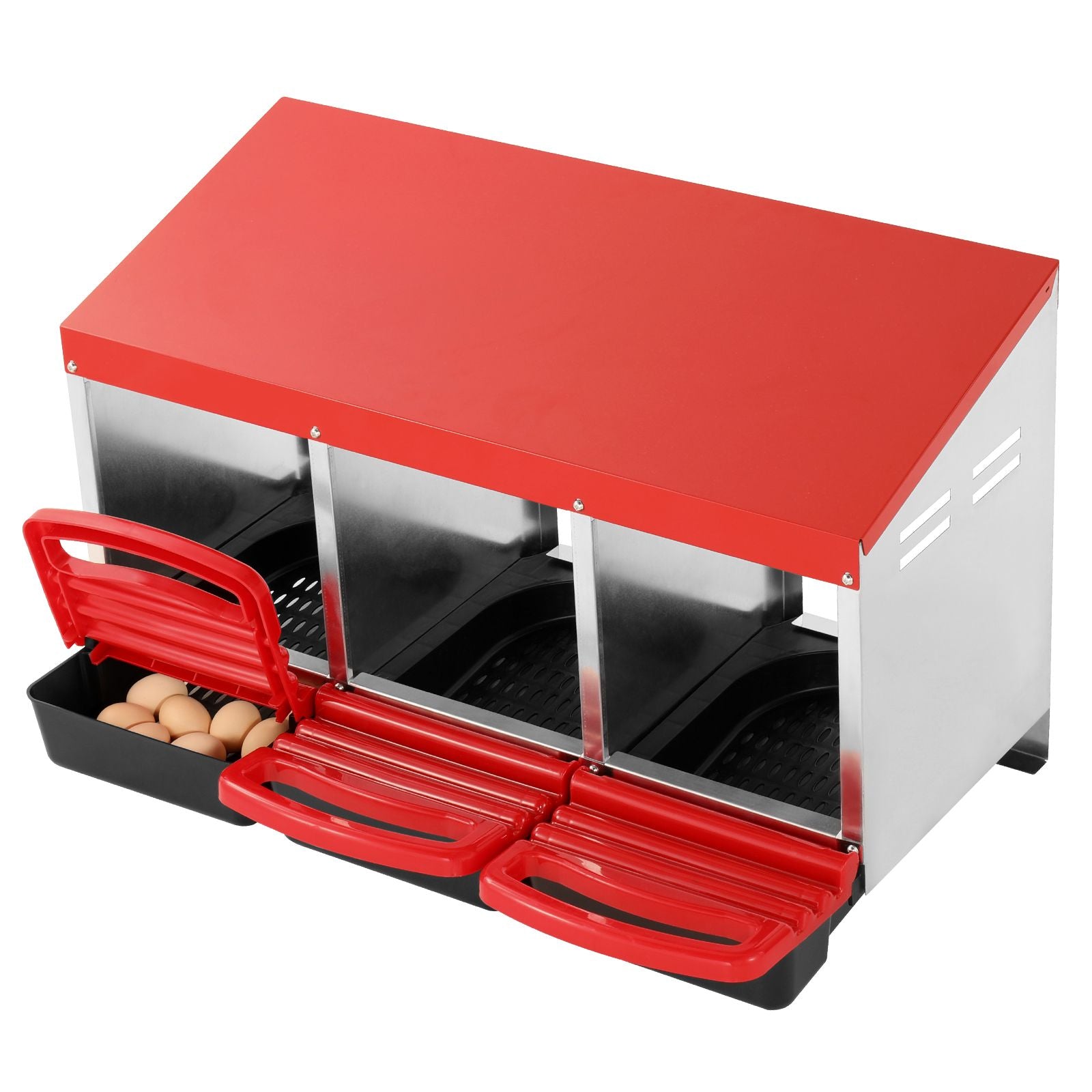 3 Compartment Chicken Nesting Box Galvanized Roll Away Egg Laying Box