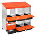 6 Compartment Chicken Nesting Boxes Roll Out Egg Laying Metal Coop Box