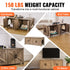 VEVOR Cat Litter Box Enclosure Wooden Litter Box Furniture Hidden 2 Rooms Greige