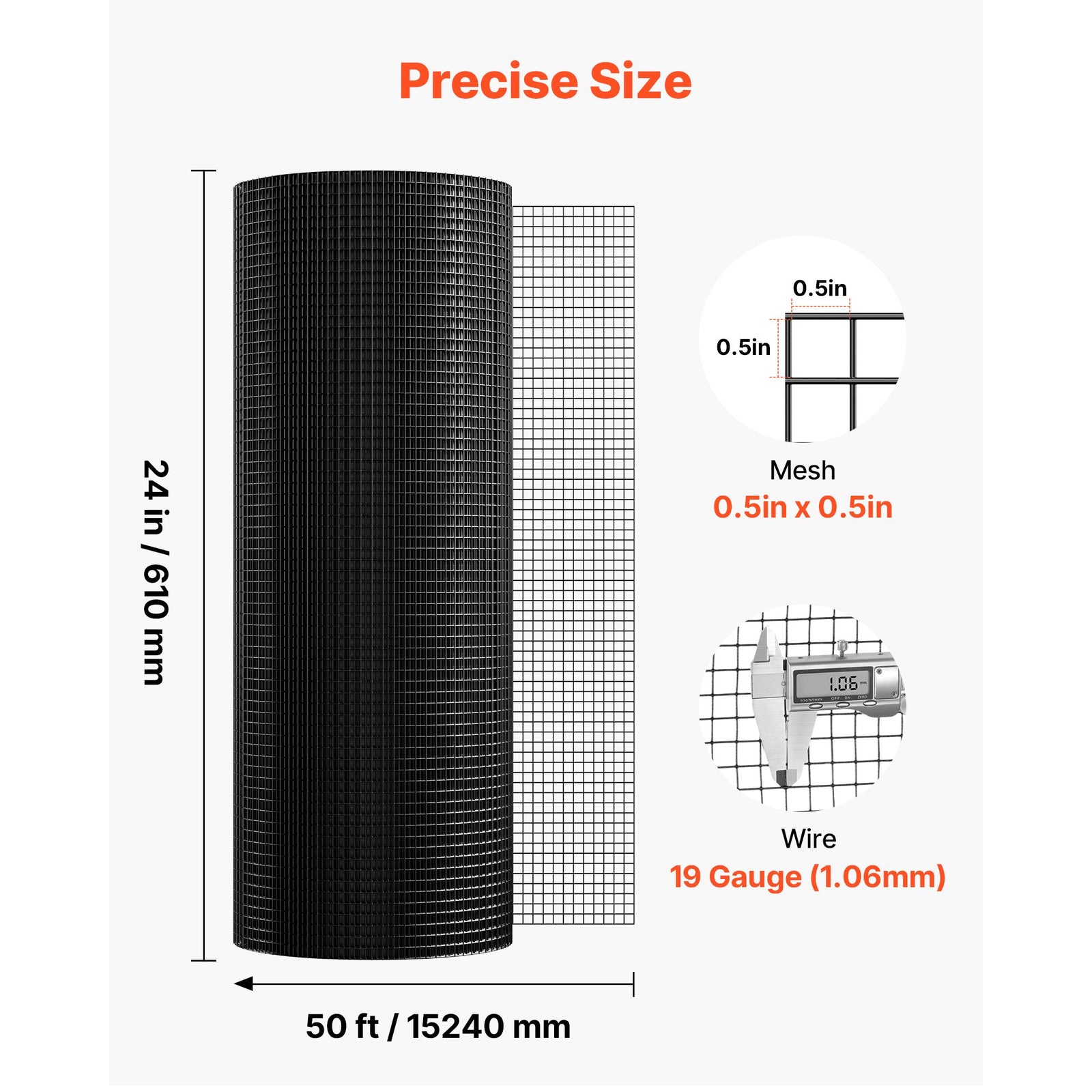 61cm x 15.2m Hardware Cloth 1/2