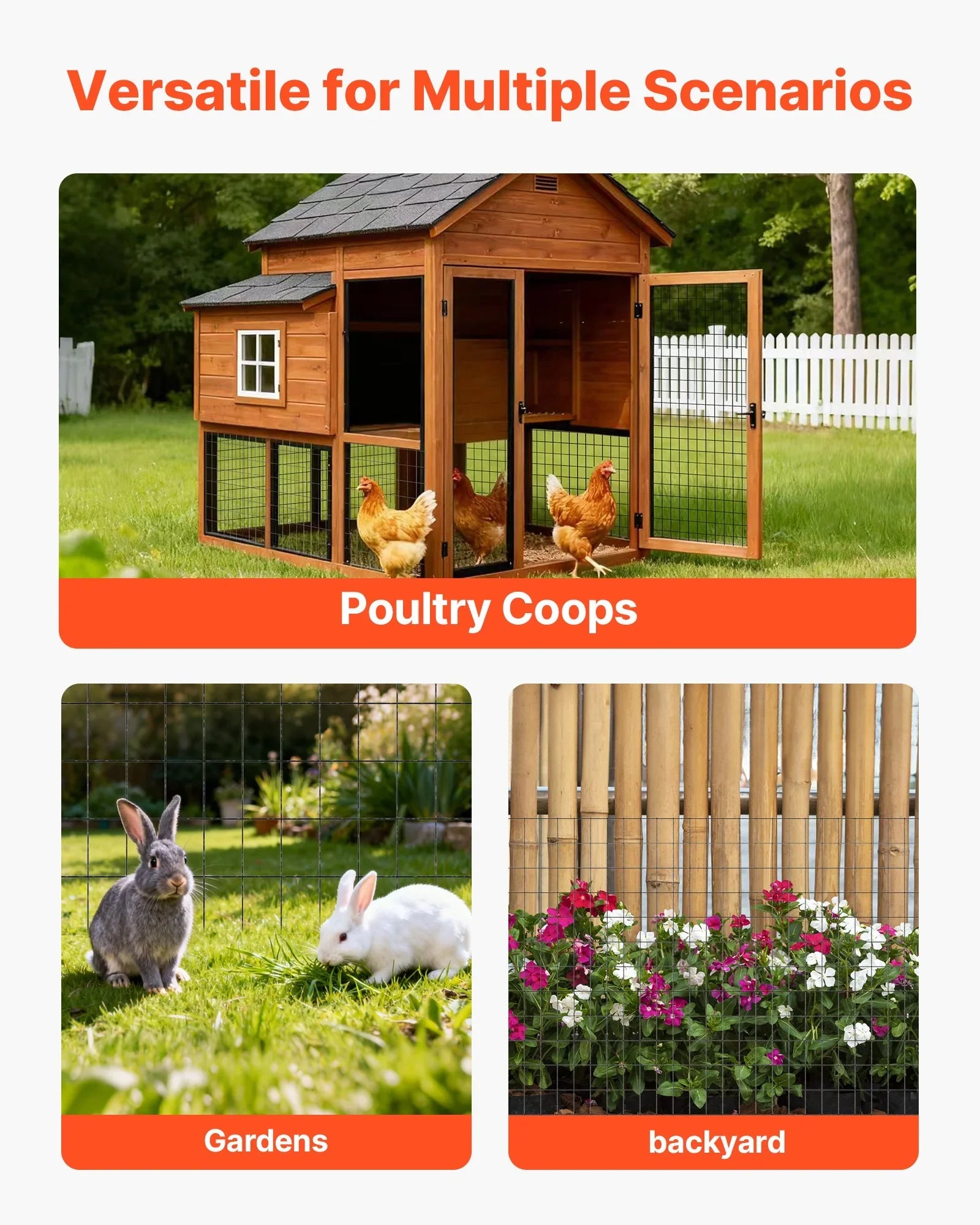 Hardware Cloth 91cm x 7.62m, 2 x 3 in Mesh 16 Gauge Galvanized Wire Mesh Roll, Weather-Resistant Vinyl Coated Chicken Wire Fencing, Heavy Duty Welded Garden Plant Fencing for Rabbit Cage Snake