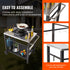 Outdoor Grill Dining Cart with Double-Shelf, 85*55cm BBQ Movable Food Prep Table, Multifunctional Stainless Steel Table Top, Portable Modular Carts for Pizza Oven, Worktable with 2 Wheels, Carry Handle