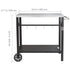 Outdoor Grill Dining Cart with Double-Shelf, 85*55cm BBQ Movable Food Prep Table, Multifunctional Stainless Steel Table Top, Portable Modular Carts for Pizza Oven, Worktable with 2 Wheels, Carry Handle