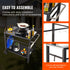 Outdoor Grill Dining Cart with Double-Shelf, 85*55cm BBQ Movable Food Prep Table, Multifunctional Iron Table Top, Portable Modular Carts for Pizza Oven, Worktable with 2 Wheels, Carry Handle, Black