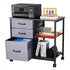 Mobile Metal File Cabinet with 3 Fabric Drawers and 2 Open Shelves Brown