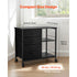 Mobile Metal File Cabinet, 3 Fabric Drawers & 2 Open Shelves, Rolling Black