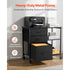 Mobile Metal File Cabinet, 3 Fabric Drawers & 2 Open Shelves, Rolling Black