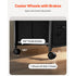 Mobile Metal File Cabinet, 3 Fabric Drawers & 2 Open Shelves, Rolling Black